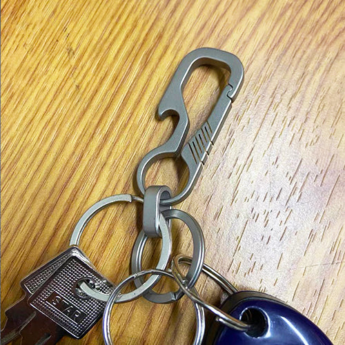 Titanium keychain with bottle opener