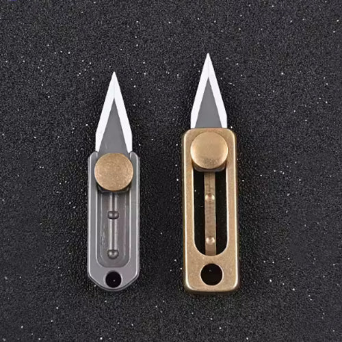 Titanium mini pusher knife, can be attached to a keychain.